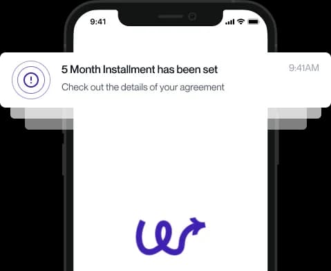 Wahya Pay mobile app showing installment plans, group contributions, and payment tracking